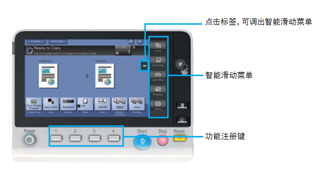 柯尼卡美能达C266复印机操作面板-科颐办公